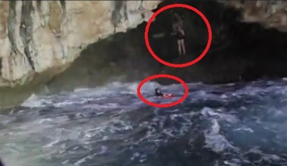 ANTALYA FALEZLERDEKİ MAĞARADA MAHSUR KALDILAR.. FİLM GİBİ OPERASYONLA KURTARILDILAR