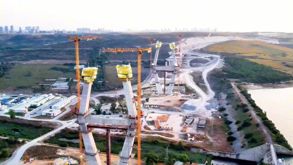 KANAL İSTANBUL’UN İLK KÖPRÜSÜNDE SON DURUM.. 110 METREYE ULAŞTI