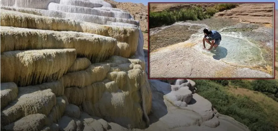 BENZERSİZ BİR YAPISI VAR.. ‘BAŞKALE TRAVERTENLERİ’ PAMUKKALE’Yİ ARATMIYOR