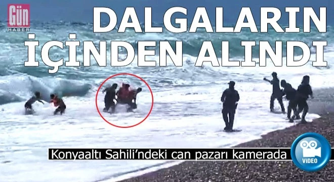 ROBOTLA KURTARILDI.. ANTALYA’DA DEV DALGALARIN ARASINDA CAN PAZARI